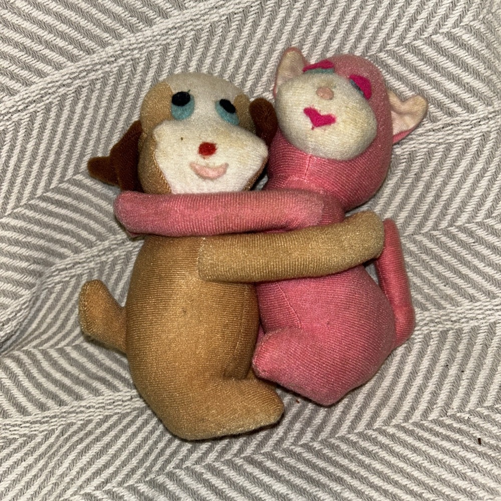 Vintage 1973 Knickerbocker Embraceables Mr And Mrs Hugging Love‎ Plush E4